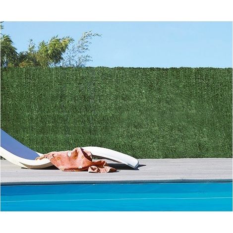 Haie artificielle occultante 85% – PVC vert 1 x 3 m – Anti-UV, imputrescible, 36 fils/m – Pour espaces extérieurs – Celloplast