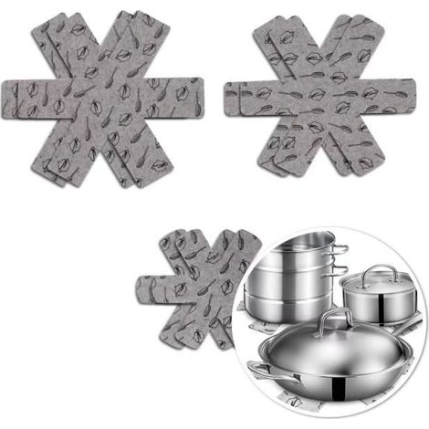 Protection Casseroles - Non-tissé - 6 Pièces - 3 Tailles (38/36/26 cm) - Lavable - Écologique (1/4)