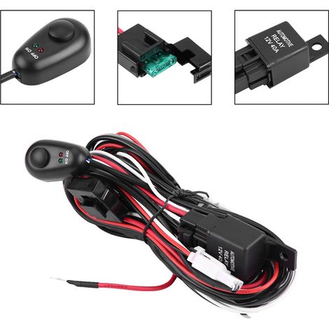 Kabelbaum und Schalter für 180-W-LED-Lichtleiste, Autoscheinwerfer-Set, 12-V-/24-V-Zündung (1/5)