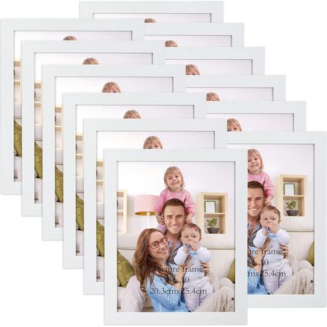 12er Set Bilderrahmen 20x25 cm Weiß für Fotos, Wand- & Tischaufsteller (1/5)