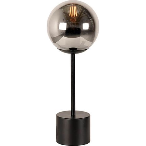 Lampe de table Fumo avec verre fumé - Ø 25cm - 18094380