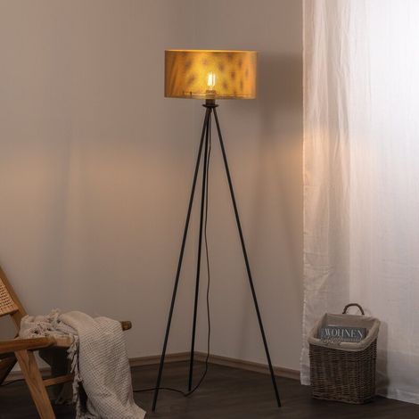 [NEUWERTIG] B-Ware Euluna Stehleuchte Zofia Stehlampe Lampe goldfarben Beleuchtung Wohnzimmer (1/2)