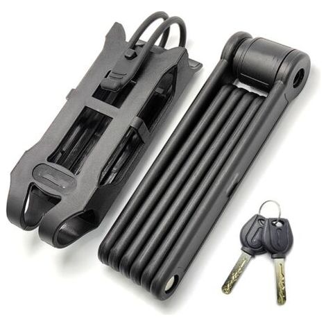Antivol de vélo pliable avec support, cadenas à charnière, acier trempé, avec