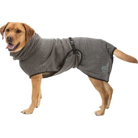Trixie Bademantel für Hunde Frottee L grau 60 cm (1/5)