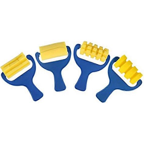 Ensemble de 4 pinceaux à peinture en éponge pour enfants (rouleau, pinceau, bricolage) (1/5)