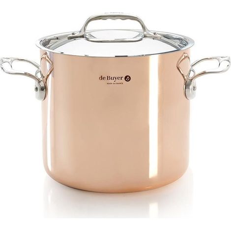 De Buyer Prima Matera Pentola Rame-Inox Extra Alta 20cm per Induzione