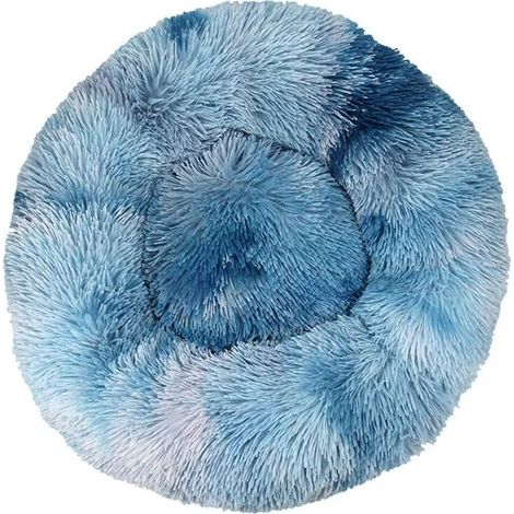 Lit pour Chat, Coussin Moelleux, Doux Lavable pour Chats Chiens (Tie-Dye Treasure Blue, 40 cm), Ensoleillé (1/5)