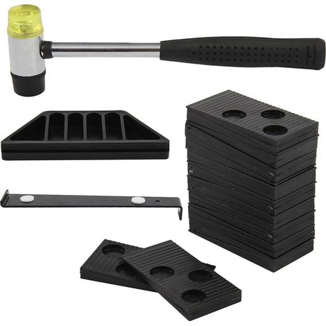 [JAMAIS UTILISÉ]Kit d'accessoires pour la pose de parquet stratifié (7-15 mm) : barre de traction et maillet à double tête.