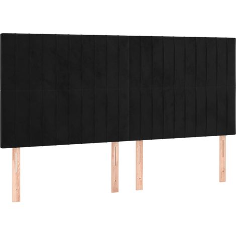 Maison Exclusive - Cabecero Terciopelo Negro 180x5x118/128 cm