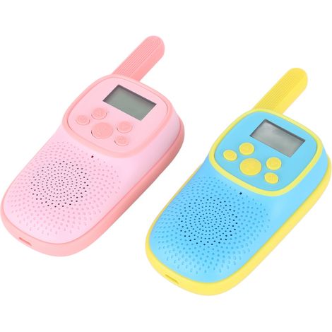 Lot de 2 talkies-walkies jouets rétroéclairés, longue autonomie, interactifs et portables. Cadeau idéal pour les garçons et les filles. (1/5)