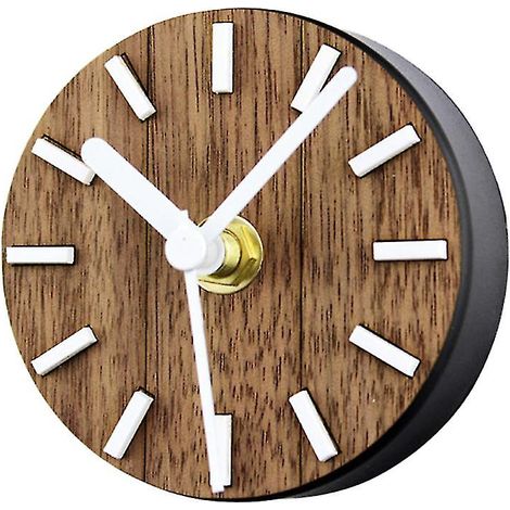 Horloge murale magnétique silencieuse à piles pour réfrigérateur/cuisine, petit autocollant rond simple