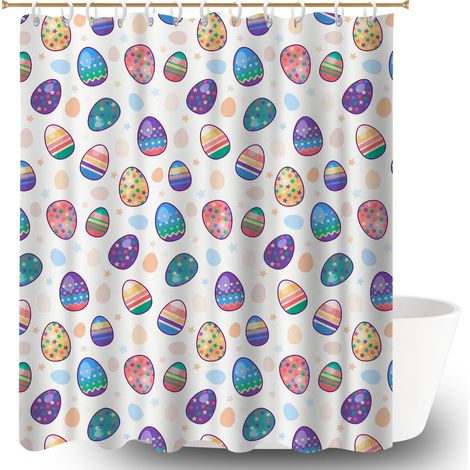 Rideau polyester pour douche 180x180 lavable polyester pour salle de bain pour salle de bain avec douche à l’italienne (1/5)
