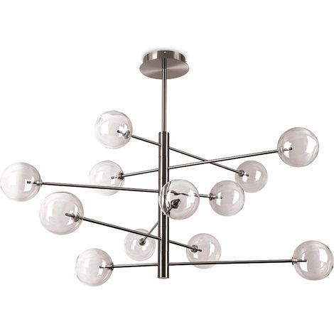 Ideal Lux Lampadario moderno Equinoxe 12 luci G4 cromo metallo vetro