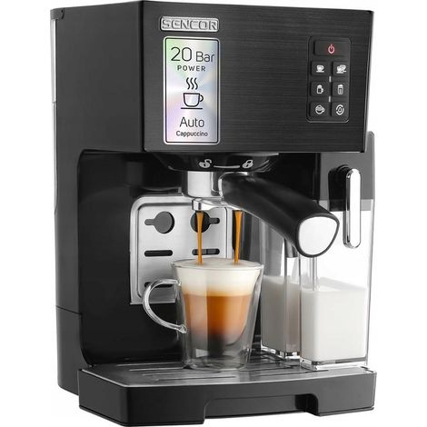 Cafetera automática a presión Sencor con espumador Thermoblock de 20 bares