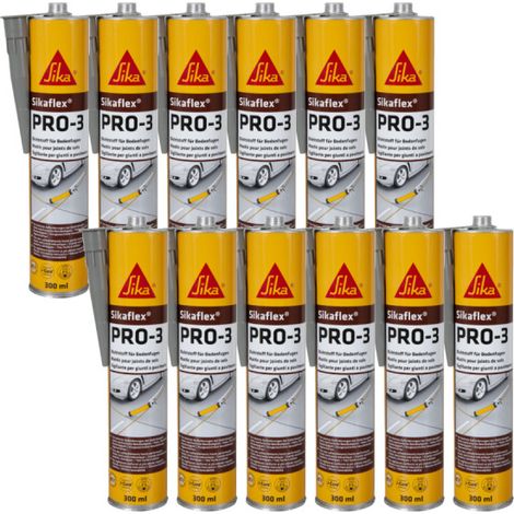 Lot de 12 mastics autonivelants SIKA Sikaflex PRO 3 - Gris béton - 300ml