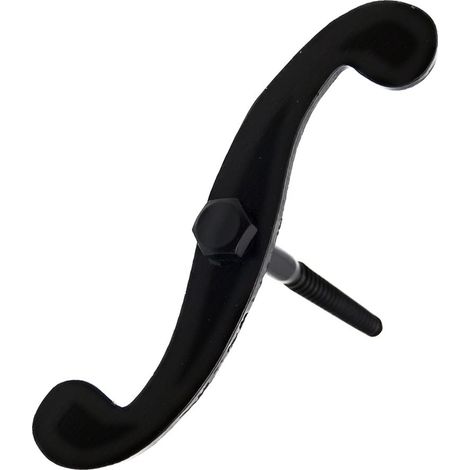 Retenedor, forma s, modelo rt06, de acero con acabado negro, 130 x 100 x 30 mm, blister