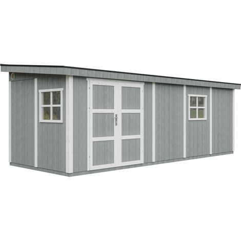 Abri de Jardin Qualité Premium 14,30 m² - H231x248x648 cm - Timbela M941-CAVERN STEEL (1/5)