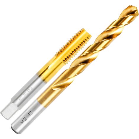 Jeu de tarauds M14 x 2,0 et foret de 12 mm, HSSG, kit de tarauds d'incision, tarauds et tarauds (1/5)
