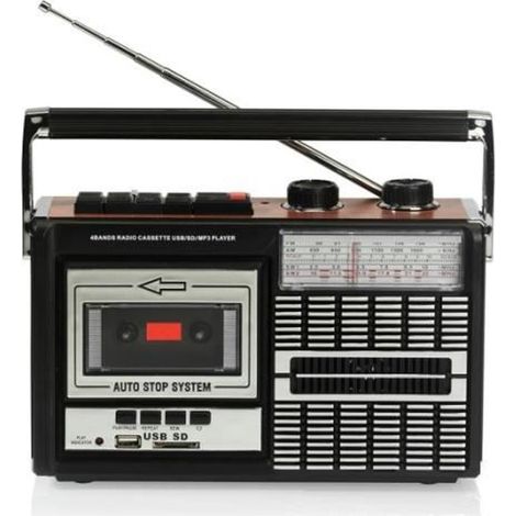 Radio/enregistreur -   - PR85 - FM/AM/SW1/SW2 - Lecteur de cassette - Microphone intégré