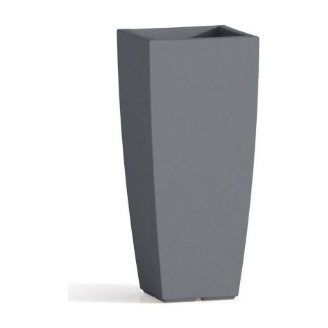 Vase de'co en re'sine gris pierre 40x40x90 cm pour ameublement inte'rieur et exte'rieur (1/2)