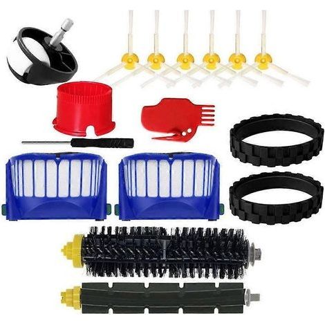 Filtres HEPA, brosses latérales principales et roue universelle pour iRobot Roomba 610, 620, 625, 635, 645, 651, 664, 675, 676, 681, 685, 689, 690 et 695 (1/5)