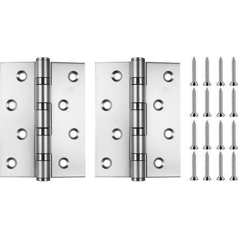 2 PcsCharniere Porte, Charnières pour Placards, Charniere Inox, Charnière en Acier Inox, Charnières pour Porte Placard, Charnière Invisible pour Fenetre Jardin Tiroir Boîte Meubles(100 x 73 x 2 mm) (1/4)