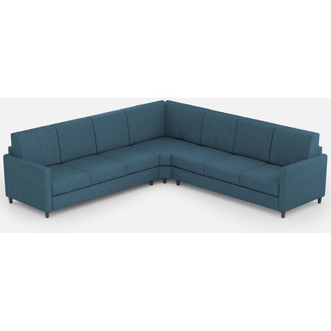 Canapé d'angle moderne italien tissu bleu Korane - 5 tailles 281x281 cm-Taille 281x281 cm (1/5)