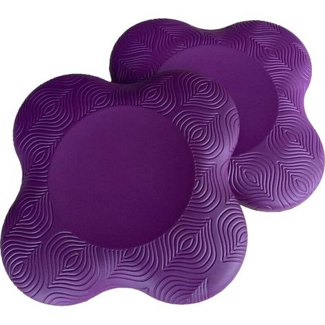 Coussin Yoga - Mousse 20 mm - Pour Genoux Coudes Poignets Tête - Antidérapant - Violet - 20 x 20 x 2 cm - 1 Pièce (1/4)