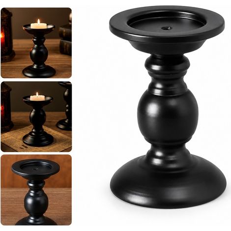 1 Piece Chandelier Fer Forge Noir Vintage 16 x 11 x 11 cm 0,5 kg Decoration Table Salon Centre de Table Romantique (1/5)