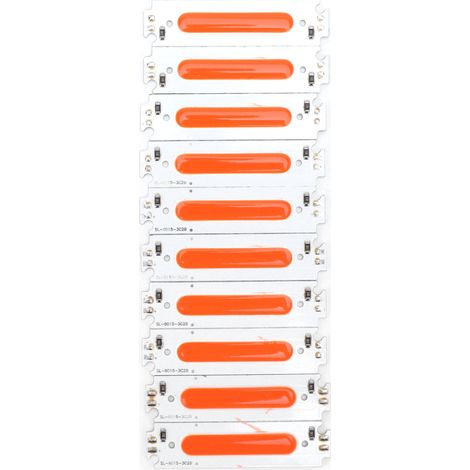 Source lumineuse COB, 10 puces LED, longue bande lumineuse, 12V, 2W, pour éclairage automobile, lumière rouge. (1/5)