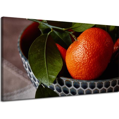 Lienzo impreso "Naranjas en la cocina" 120x70 cm Fruta en una cesta