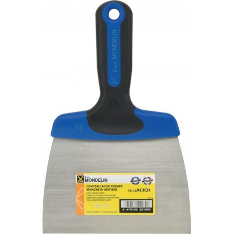 Couteau à enduire avec lame en acier trempé 0,5 mm et manche bi-matière - Mondelin