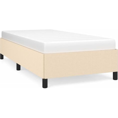 Maison Exclusive - Estructura de cama sin colchón tela crema 90x1 (1/5)