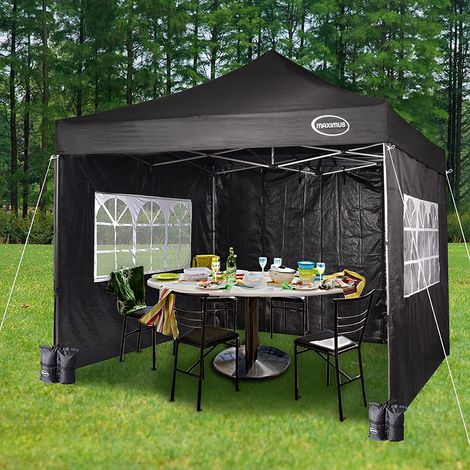 MAXIMUS Heavy Duty Gazebo 3x3m Pop Up Commercial Gazebo Market Stall Marquee WS BLACK (1/5)