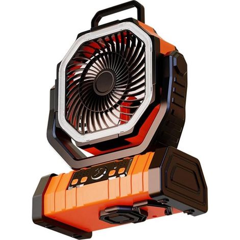 Ventilateur de Camping Extérieur avec Lumière, Rechargeable 20 000 MAh, Haute Capacité, Longue Durée pour la Pêche et Le Camping (1/5)