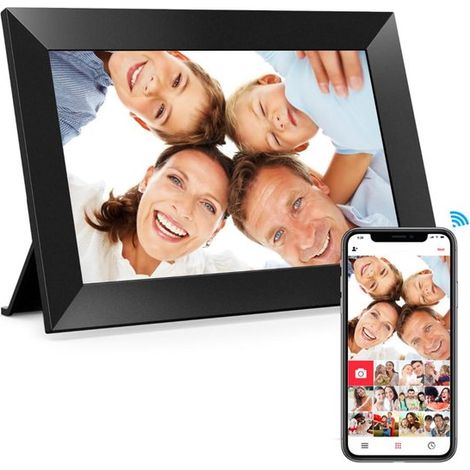 Cornice digitale da 10,1 pollici, Wi-Fi, touchscreen IPS 1280 x 800, 16 GB di memoria, rotazione automatica. Condividi foto e video istantaneamente tramite app. (1/5)