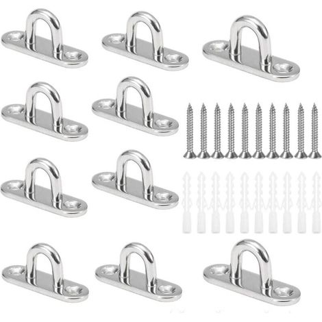 Bardusch-10 Pièces M5 Crochets de Plafond en Forme U en Acier Inoxydable 304 de Base 15 x 45mm Support Mural Plaques à Oeil (1/5)
