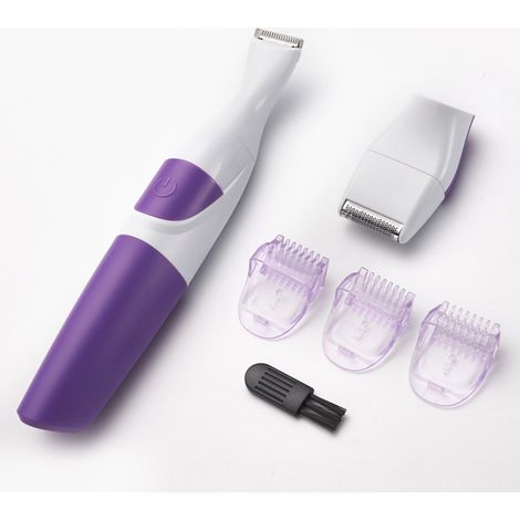 Rasoir Électrique Femme 2 en 1 pour Maillot et Jambes, Épilation Sèche ou Humide, Violet (1/5)
