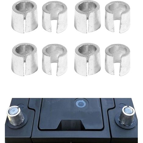 8PCS Connecteurs de Bornes de Batterie Voiture,Adaptateur de Poteau de Convertisseur de Borne de Batterie Manchons,Convient aux Connexions de Batteries à Bornes Positives et Négatives (1/5)