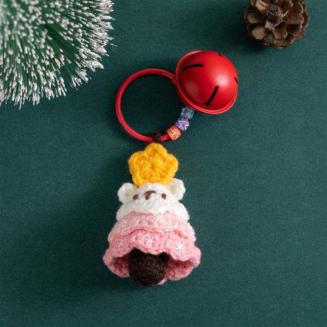 Guirlande De Noël - Pendentif En Laine Crocheté En Forme D'Arbre De Noël - Décoration Pour Sapin, Sac Ou Clés - Lot De 1 (1/5)