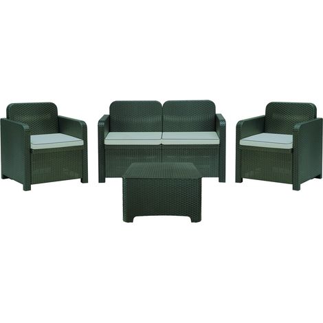 Wohnzimmer Set Rattan Arenal Anthracite Outdoor Garten mit Sofa -Tisch und Sessel (1/3)