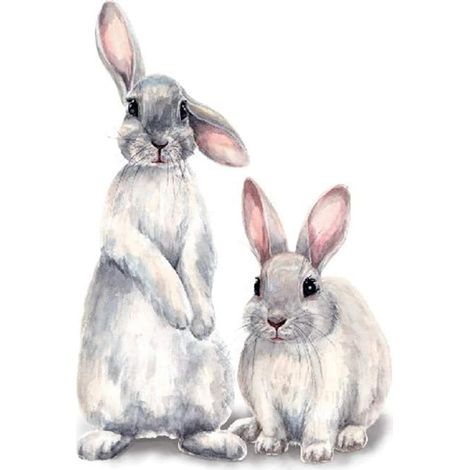 Deux autocollants muraux d'art de lapins mignons, papier peint coloré amovible, adapté à la décoration de la maison du salon de la chambre à coucher (1/5)