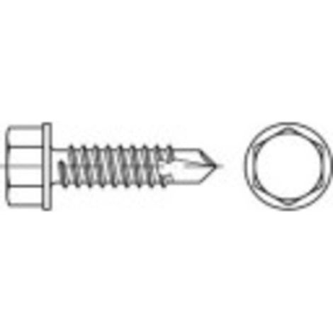 TOOLCRAFT 141343 Vite autoforante 4.2 mm 13 mm Esagonale DIN 7504 Acciaio galvanizzato zinco 100 pz.