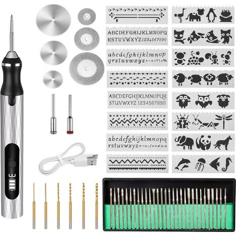 Wireless Electric Engraving Pen, USB Rechargeable Engraving Tool Kit, Mini Engraving Tool, Portable DIY Rotary Engraver (1/5)