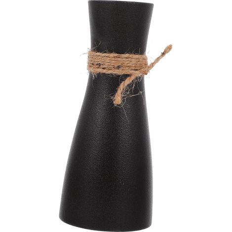 Vase en Céramique Noir Simple Style pour Décoration de Bureau à Domicile, Contenant pour Arrangement Floral Finition Soignée et Design Épuré (1/5)
