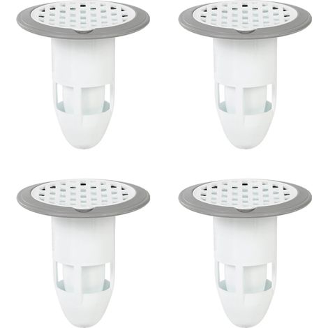 4 Pièce Bouchons de Vidange de Sol de Douche, Anti-odeurs Connecteurs, Caoutchouc Drain de Sol Douche, Convient pour Salle de Bain, Cuisine, Toilettes, Salle Machines Laver, I'hôtel (Gris) (1/4)