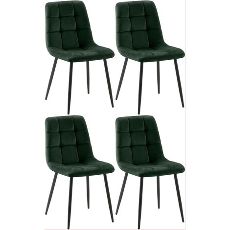 4er Set Esszimmerstühle Antibes Samt grün (1/5)