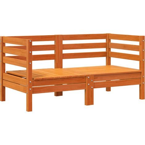 Maison Exclusive - Canapés d'angle de jardin 2 pcs cire marron bois de pin massif (1/5)