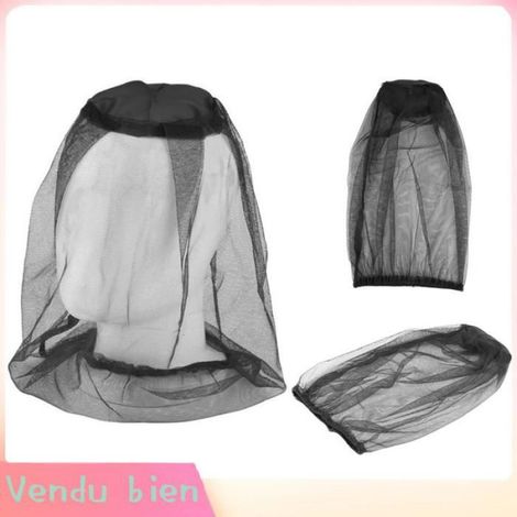 Garosa Moustiquaire pour tête de moustique Moustique tête filets Gnat visage filet moustique chapeau jouets trampoline Noir (1/4)