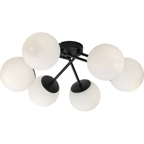 Plafonnier scandinave noir 6 globes E14 Meduza Rabalux (1/5)